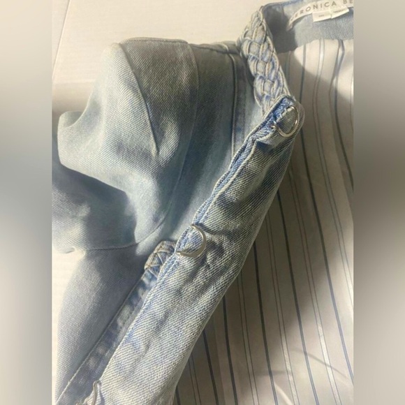 Veronica Beard Arrowe Glacier Blue Denim Jacket with Braided Trim Sz 00 - Picture 12 of 16